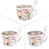 Bol à soupe en porcelaine avec couvercle et cuillère ANTAN 75 cl - Ø 13,5 cm