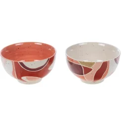 Bol en grès coloré rouge et rose Elena - Ø 13,5 cm