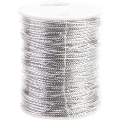 Bolduc élastique (cordonetto) en métal argenté - 1,5 mm x 10 m