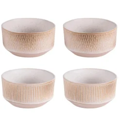 Bols en grès beige Coffret Miyaki x 4 - Ø 14 cm