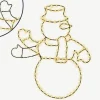 Bonhomme de neige lumineux à 200 micro-LED blanc chaud intérieur/extérieur sur câble noir - 39 x 45 cm