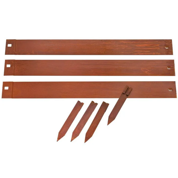 Bordure de jardin en acier galvanisé aspect rouillé Nature Outside Living - 2,64 x 0,10 m