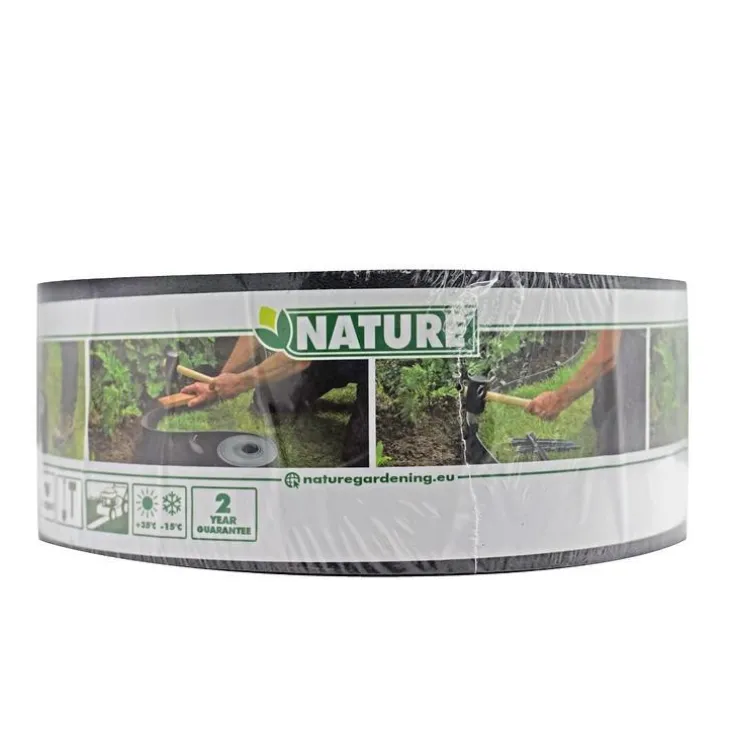 Bordure en polyéthylène recyclé noir épaisseur 3 mm Nature Outside Living - 1000 x 7,5 cm