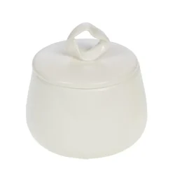 Boîte blanche ronde en céramique émaillée Perrine - 11 x 10,5 x 11 cm