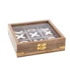 Boîte décorative tictactoe en bois de manguier - 18 x 18 x 5 cm