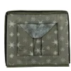 Boîte pour rangement de boules en polyester vert avec flocons blancs taille XL - 41 x 31 x 32 cm