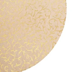 Boîte ronde en papier métallisé or à motif - 20 x 10 cm