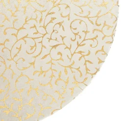 Boîte ronde en papier métallisé argent à motif - 23 x 11 cm