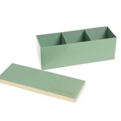 Boîte vert amande en bois et verre The Essentiel - 21 x 7 x 7,5 cm