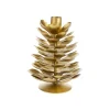 Bougeoir pomme de pin en métal or - Ø 13 x H 16 cm