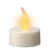Bougie chauffe-plat à LED en plastique blanc - Ø 3,8 x H 4,6 cm
