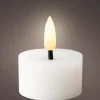 Bougie chauffe-plat blanche imitation cire à LED blanc chaud effet oscillant pour intérieur - Ø 4,4 x H 5,2 cm
