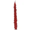 Bougie cierge longue rouge forme sapin - Ø 2,1 x H 25 cm