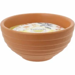 Bougie citronnelle pot terracotta Estivade coloris jaune en cire Denis & Fils - Ø 11 x 6 cm