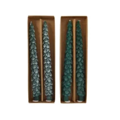 Bougie coloris vert en cire sapin - 3 cm