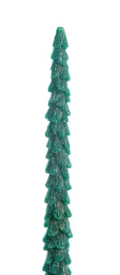Bougie coloris vert en cire sapin - 3 cm