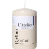 Bougie cylindrique taille S ivoire parfum crème glacée L’Atelier de Denis - Ø 6,8 x H 11 cm
