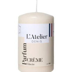 Bougie cylindrique taille S ivoire parfum crème glacée L’Atelier de Denis - Ø 6,8 x H 11 cm