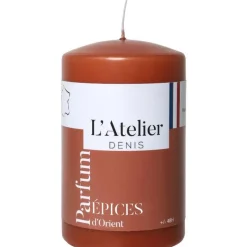Bougie cylindrique taille S Terracotta parfum épices L’Atelier de Denis - Ø 6,8 x H 11 cm