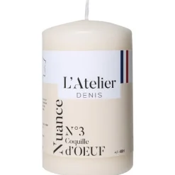 Bougie cylindrique taille S ivoire L’Atelier de Denis - Ø 6,8 x H 11 cm