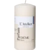 Bougie cylindrique taille L ivoire parfum crème glacée L’Atelier de Denis - Ø 6,8 x H 14.5 cm