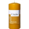 Bougie cylindrique taille L ocre parfum soleil fruité L’Atelier de Denis - Ø 6,8 x H 14.5 cm