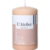 Bougie cylindrique taille S rose L’Atelier de Denis - Ø 6,8 x H 11 cm