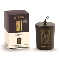 Bougie déco parfumée et rechargeable Cèdre Esteban - 180 g