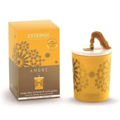 Bougie déco parfumée et rechargeable Ambre Esteban - 180 g