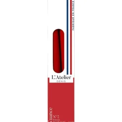 Bougie flambeau 25 cm rouge L’Atelier de Denis - Le pack de 4