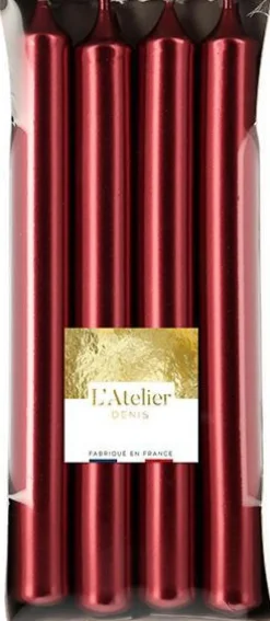 Bougie flambeau de ménage coloris rouge métal 18 cm L’Atelier Denis – Les 8 pièces