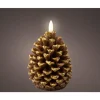 Bougie forme pomme de pin marron à LED - Ø 8,5 x H 13,1 cm