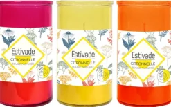 Bougie lampion citronnelle Estivade coloris multicolore en cire Denis & Fils - Ø 6,5 x 14 cm