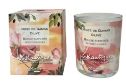 Bougie Lothantique Jardin d'aquarelles Rose de Damas Olive – 160 g