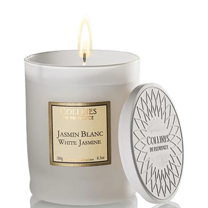 Bougie parfumée blanche les Naturelles senteur jasmin blanc 180 g