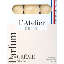 Bougies chauffe-plats ivoire parfum crème glacée L’Atelier de Denis - L’étui de 24