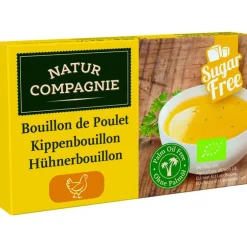 Bouillon de poulet bio sans huile de palme x8 cubes en boîte de 88 g