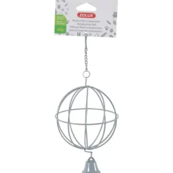 Boule à foin à suspendre pour les rongeurs en métal coloris gris Zolux - 11 x 11 x 27 cm