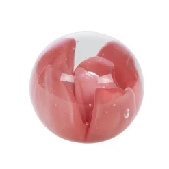 Boule en verre sulfure rose Camélia - Ø 10 cm