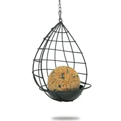 Boule géante distributeur de graines coloris gris en métal Closeau - 26 x 18 x 18 cm