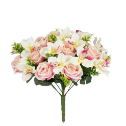 Bouquet artificiel de Phalaénopsis rose clair - Ø 33 x H 36 cm