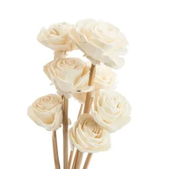 Bouquet de 8 fleurs artifcielles Rose coloris blanc - Ø 4 cm