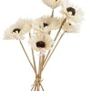 Bouquet de 8 fleurs artifcielles Gerbera coloris blanc - Ø 6 cm