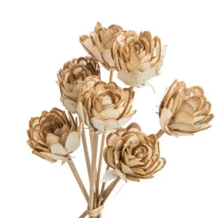 Bouquet de 8 fleurs de chips artificielles coloris blanc - Ø 4 cm