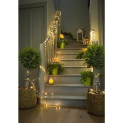 Bouquet de 3 guirlandes lumineuses à pile 20 LED blanc 1 m