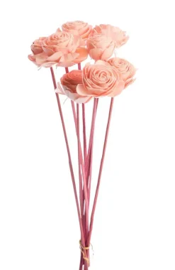 Bouquet de 8 roses artificielles beauty coloris rose -  Ø 6 cm x 40 cm