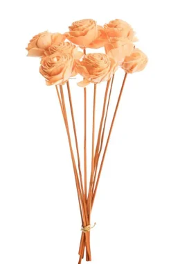 Bouquet de 8 roses artificielles beauty coloris beige - Ø 6 cm x 40 cm