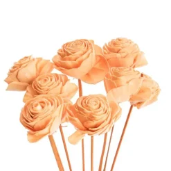 Bouquet de 8 roses artificielles beauty coloris beige - Ø 6 cm x 40 cm