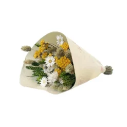 Bouquet de fleurs séchées Lovely coloris vert jaune - H 50 cm