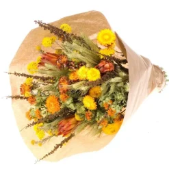 Bouquet de fleurs séchées Naturalys mix jaune/orange XL - Ø 25/30 x H 50 cm
